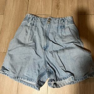 Zara light wash denim high waisted shorts size 12 worn once